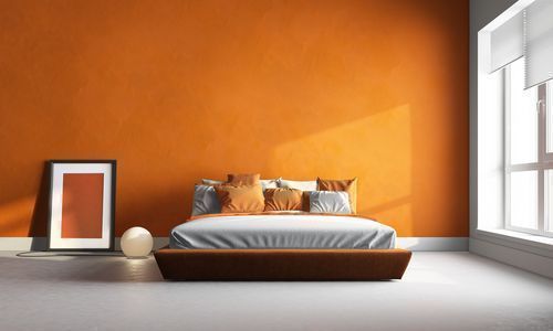 Light top orange bedroom